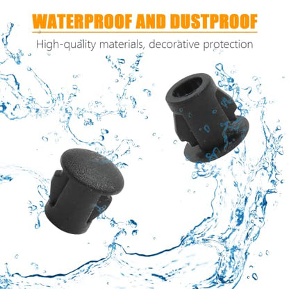 30PCS 5mm 3/16 Inch Black Hole Plugs Plastic - color: Black, size: 5mm (0.19")