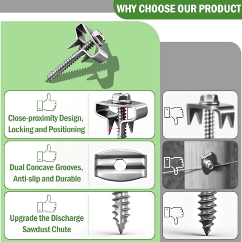 Fence Staples, 304 Stainless Steel Screw Fasteners, 100 Pack