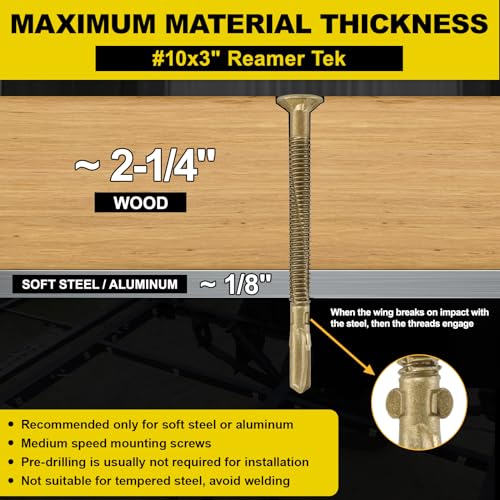 #10 x 3 Self-Tapping Trailer Deck Screws,124PcsT25 Star Bits Screws - color: Gold, size: #10 x 3in 124pcs