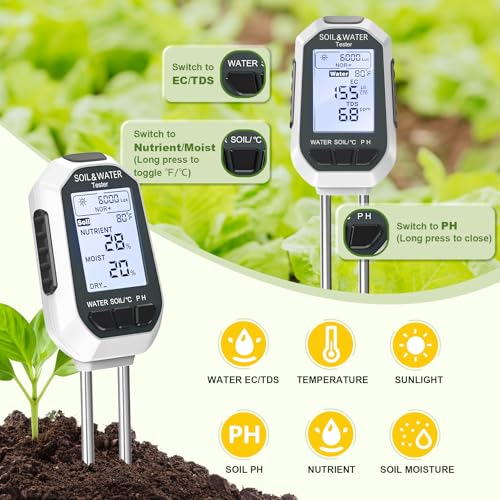 Moisture Meter for Plants,7-in-1 Digital Soil Tester Kit
