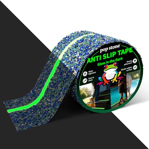 Waterproof Anti-Slip Traction Tape, Glow-in-the-Dark | 4" x16.5 FT | Heavy-Duty EPDM Rubber, Strong Grip & Resilient Foot Contact | Indoor & Outdoor Solution for Pool, Bath, Ramps, Stairs - color: Cove Night, size: 4" X 16.5ft