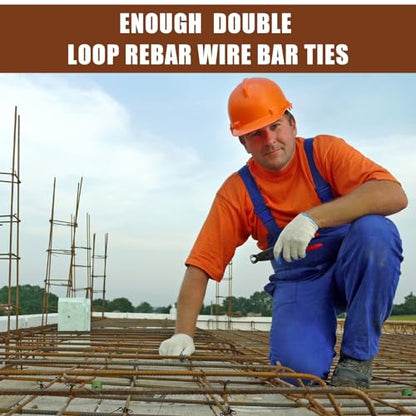 1001 Pcs Double Loop Rebar Wire Bar Ties 6 Inch 16 Gauge Rebar Wire with Automatic Twister Tying Tool for Securing(Black) - color: Black