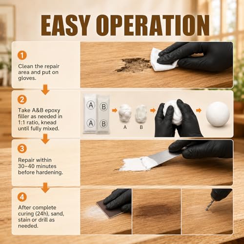 Epoxy Wood Putty Filler, 17.64 oz 2-Part