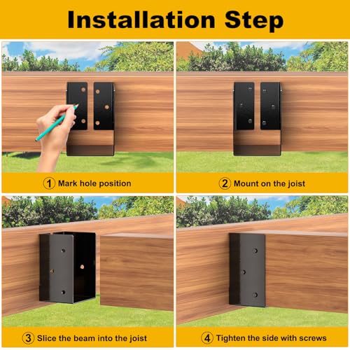 Concealed Joist Hanger 2 Pack,4"x6" Outdoor Concealed-Flange Joist Bracket - size: 4"x6"