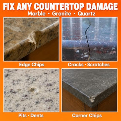 Granite Epoxy Repair Kit for Countertop, Color Match for Chips & Cracks
