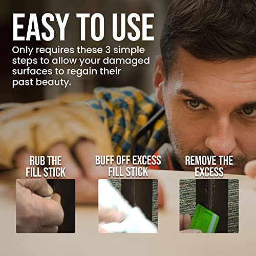Wood Scratch Repair Fill Stick for Dark Surfaces, Touch-Up Kit, Set of 3 - color: Dark Tones
