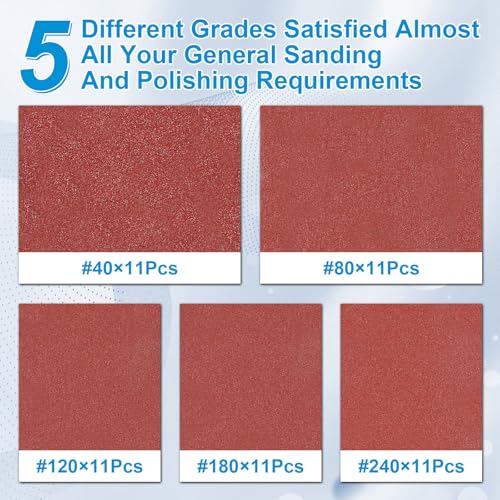 55Pcs Mouse Detail Sander Sandpaper, 5 Hole Triangle Sanding Pads