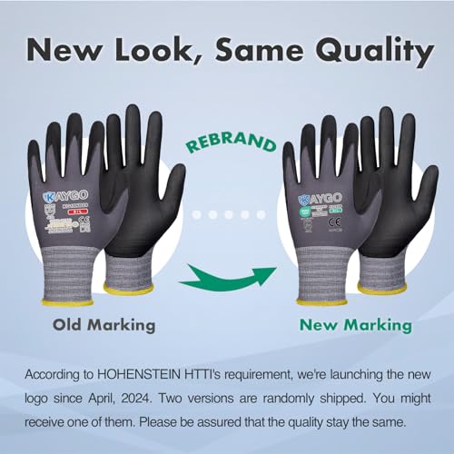 KAYGO Safety Work Gloves, MicroFoam Nitrile Coated, Men Women,KG18N - color: Gray, size: XX-Large