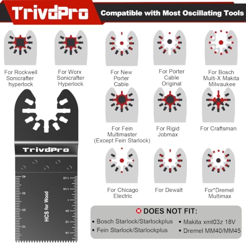 TrivdPro 100PCS Oscillating Saw Blades, Multitool Blades for Wood Plastics