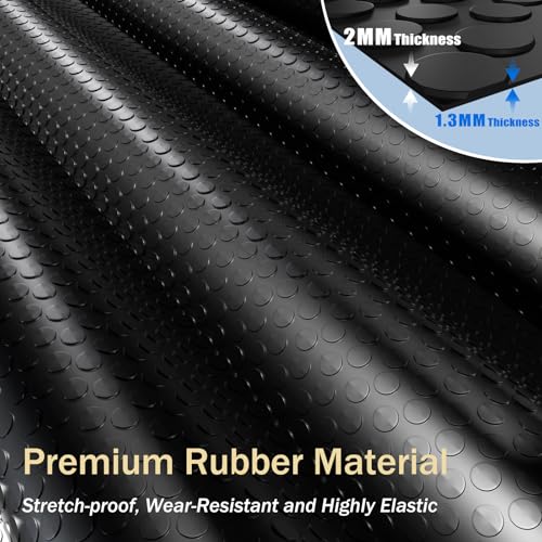 StellarStar 4x8 FT Garage Floor Mat, 2mm Thickened PVC Coin Pattern - color: Black(Coin), size: 4x8 FT