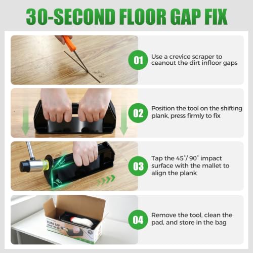 WORKEASE 10PCS Floor Gap Fixer Tool Kit for Wood Laminate Vinyl Flooring