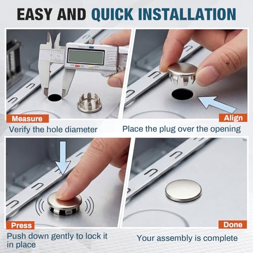 Hicarer 15 Pack Fit 1/2"(12.7mm) Hole Metal Hole Plugs - color: Silver, size: 1/2 Inch (12.7 Mm)