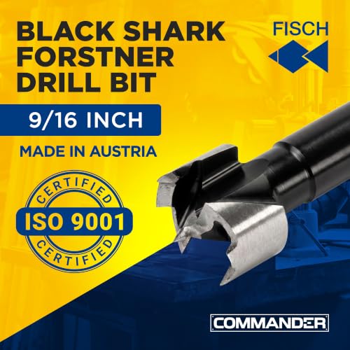 Forstner Drill Bit - BlackShark Forged Steel for Woodworking Size: 9/16 in - size: 9/16 in