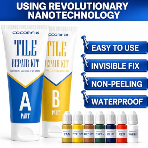 Tile Repair Kit, Ceramic & Porcelain Tile Chips & Cracks Repair-Color Match
