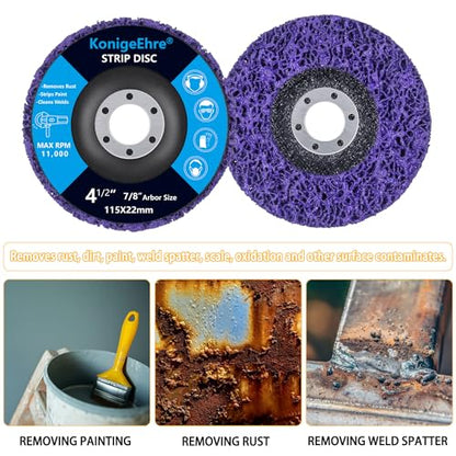 12 Pack 4-1/2" x 7/8" Strip Discs Stripping Wheel Fit Angle Grinder Clean and Remove Paint Coating Rust Welds Oxidation - size: 4.5 Inch