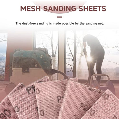25Pcs 2-3/4" x 5" Hook and Loop Mesh Sandpaper for Orbital Sander - style: 70*125mm
