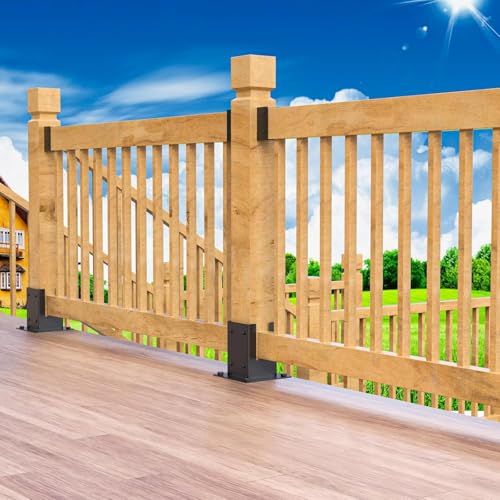 4x4 Pergola Brackets Kit, 3.6 in, 2 4-Way Corners, 2 Post Bases - color: 4-Way+Post Base--4Pack