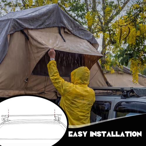 Zonon 28 Pcs Rooftop Tent Mounting Hardware Set Roof Rack Brackets, Silver - color: Silver