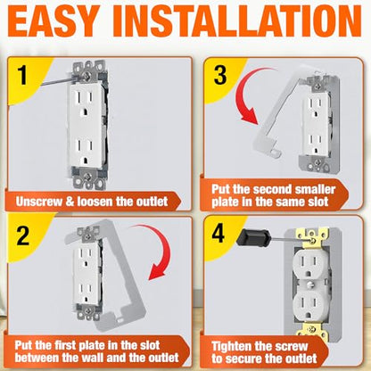 Dual-Plate Wall Plate Outlet Spacer SUS 304 Flush Fit Leveling Plates-10Pcs