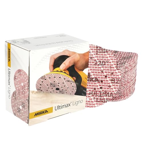 Mirka Ultimax Ligno 6 Inch 60 Grit Wood Sanding Discs Hook & Loop, 50 Pack - style: 60 Grit