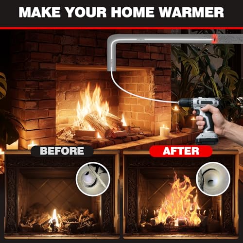 Chimney Sweep Kit - 46 Feet, Chrome Button Locking System, 14 Flexible Rods - size: 46 FT