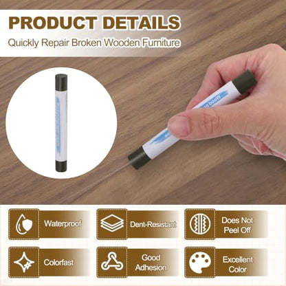 PATIKIL 4Pcs Wood Furniture Repair Markers with Scraper, Deep Texture - color: Deep Texture