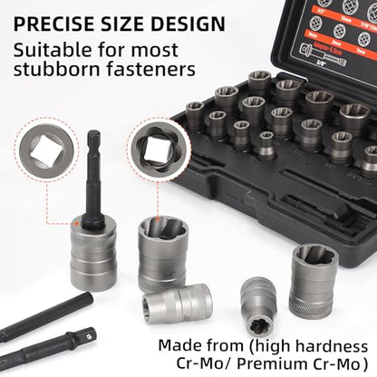 Bolt Extractor Set 20Pcs Stripped Bolt Remover Lug Nut Remover - size: 20pcs