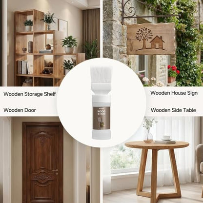Wood Stain and Sealer, Built‑in Brush, Brown Walnut, 5.29 Oz - color: Black/Walnut, size: 1 Pack