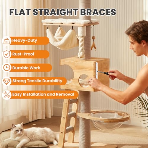Alise Flat Bracket,6-1/5in White Mending Plate Flat Brace for Wood Shelves - color: White, size: 6-1/5 Inch