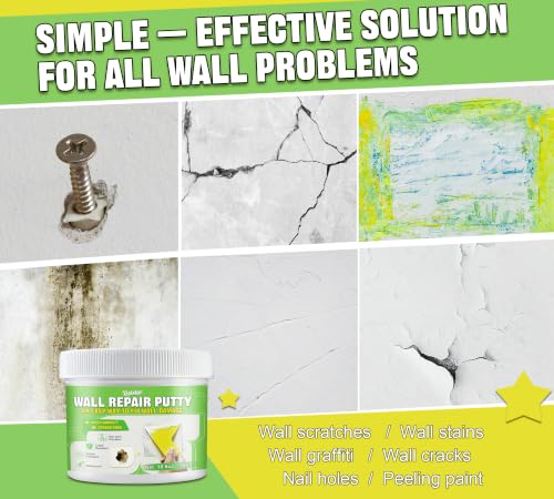Drywall Repair Kit, 10.6oz Spackle Paste with Patches & Tools for Wall Fix - size: 300g