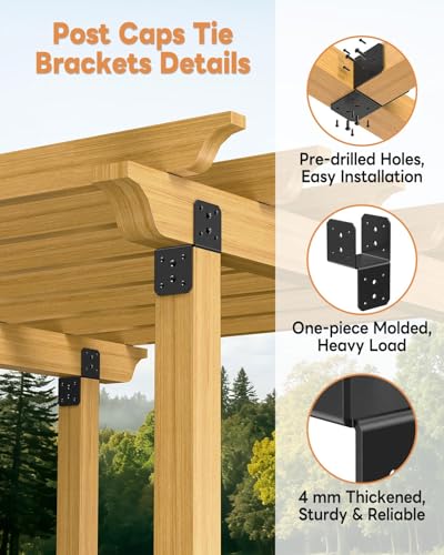 4 Pack Black Joist Hanger Brarket, 4 x4 Brackets for Wood - color: Black-4 Pcs