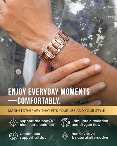 MagnetRX® 3X Strength Pure Copper Magnetic Bracelets for Men (Stealth) - color: 3X Stealth