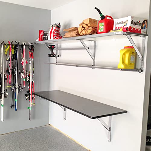 YUMORE 18 Inch Shelf Bracket, Heavy Duty L Bracket, 2 Pack - size: 18"(Soild)