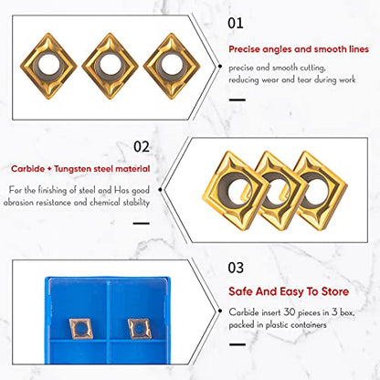 Honoson 14 Pcs Lathe Boring Internal Turning Holder 7/8/10 /12mm, Shanks