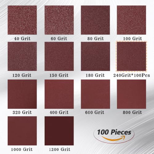 SPEEDWOX 100PCS 2" 240 Grit Sanding Discs, Hook and Loop No Hole Sandpaper - style: 240 Grit