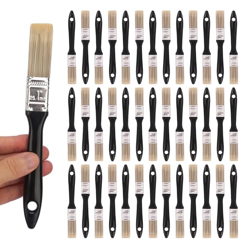 40 Pack 1 Inch Paint Brushes - A Professional Range of Wall Paint Brushes, Deck Paint Brush, and Chip Brushes - Perfect DIY Painting Tools for Your Home or Business KUKLIPJIM - size: 40 Pack 1 Inch