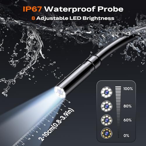 Endoscope Camera with Light, Handheld Borescope, 4.3" IPS Inspection Camera - size: 4.3" Handheld Borescope-ES05