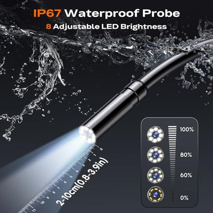 Endoscope Camera with Light, Handheld Borescope, 4.3" IPS Inspection Camera - size: 4.3" Handheld Borescope-ES05