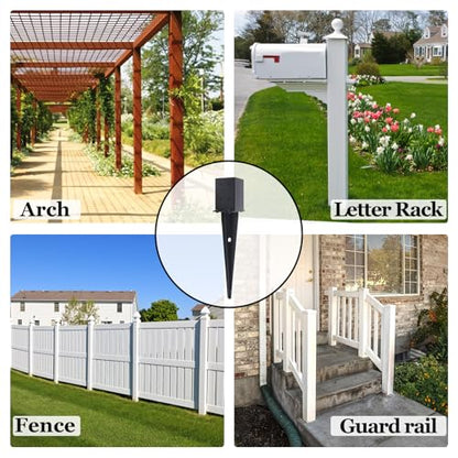 2 Pcs 4 "x 4 "Fence Post Anchors Ground Spike 22"(Fit 3.6 ” X 3.6”)