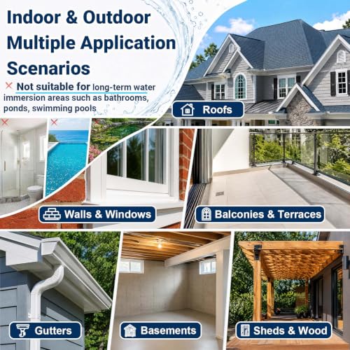 Clear Waterproof Sealant, SUWHXUE 17.6oz/500G Water-Based Transparent Waterproof Leak Repair Coating, Invisible Flexible Sealant for Concrete Walls Wood Metal Roof Water Sealer Indoor & Outdoor - size: 17.6 Oz
