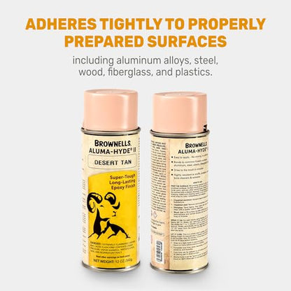 Brownells Aluma-Hyde 2 Epoxy Based Firearms Finish Aerosol Can Desert Tan - color: Desert Tan