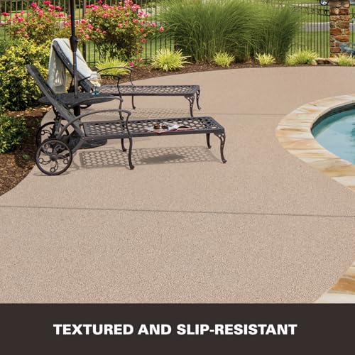 KILZ Decorative Slip-Resistant Concrete Coating, Tan, 1 Gallon - color: Tan