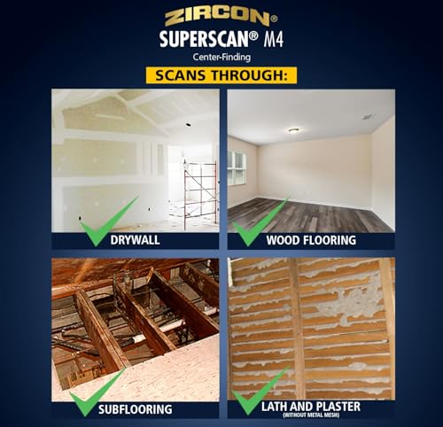 Zircon® SuperScan™ M4 Advanced Stud Finder with Metal & Live Wire Detection