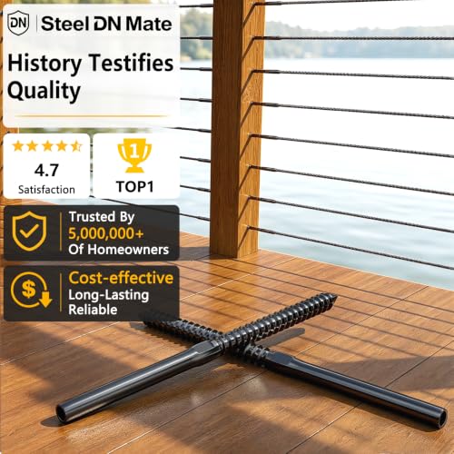 DN Mate Black Cable Railing Kit Swage Lag Screws 100Pack for 1/8" Cable - color: Black