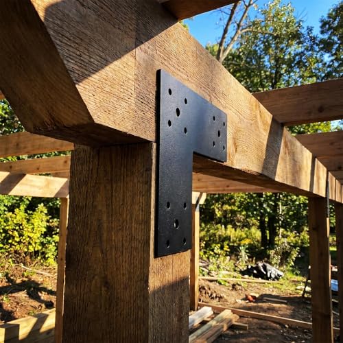 4PCS L Post Bracket,10"x10" Heavy Duty L Brackets,L Beam Brackets - color: L Shape