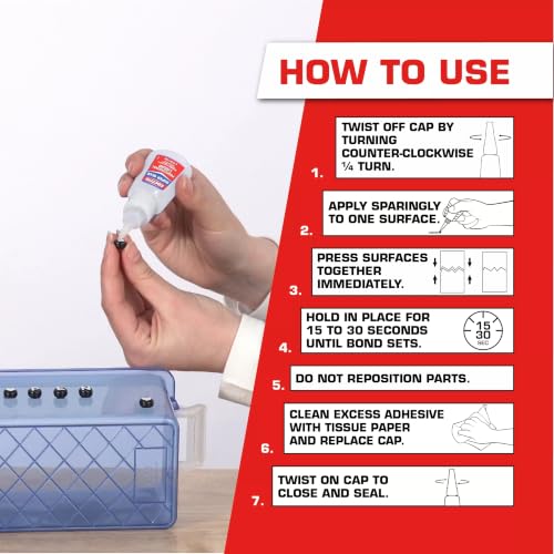 Loctite Super Glue Professional Liquid, Clear, 0.7 fl oz Bottle, 2 Pack - Superglue for Plastic, Wood, Metal, Crafts & Repair, Cyanoacrylate Adhesive Instant Glue, Quick Dry - size: 2 Pack