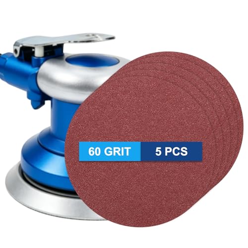 5 Pack 9 Inch PSA Sanding Discs 60 Grit Aluminum Oxide Red - size: 60 grit