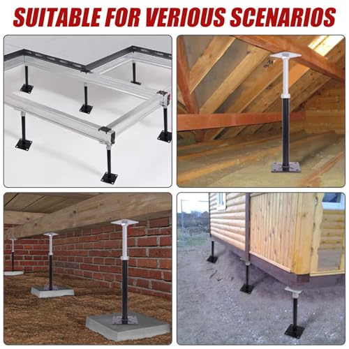 House Floor Jacks for Leveling, 11"-16.5" Height Adjustable, 4 PCS - size: 4P 11-16.5 inch