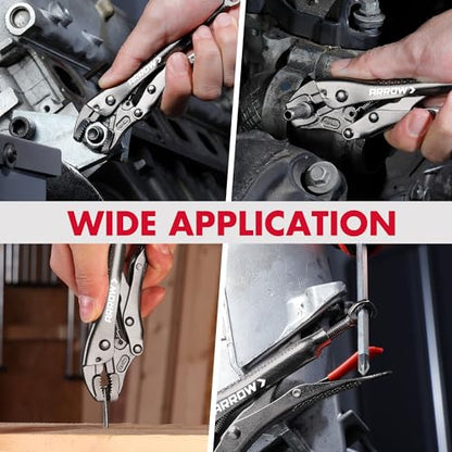 ARROW 5" Curved Jaw Locking Pliers with Screw Extractor - size: 5 inch