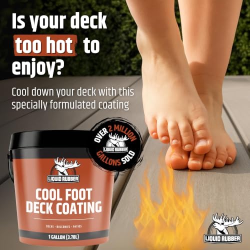 Liquid Rubber Cool Foot Pool Deck Coating, Cooling, Misty Grey, 1 Gallon - color: Misty Gray, size: 128 Fl Oz (Pack of 1)